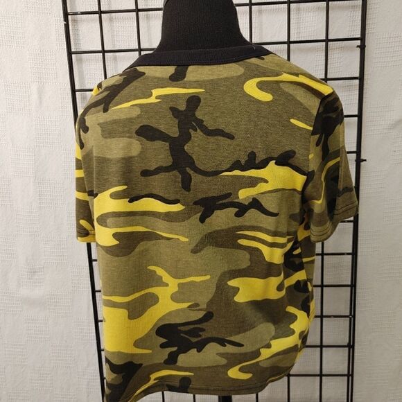 ROTHCO WOMEN'S STINGER YELLOW SHORT SLEEVE CROP TOP. - Picture 2 of 6